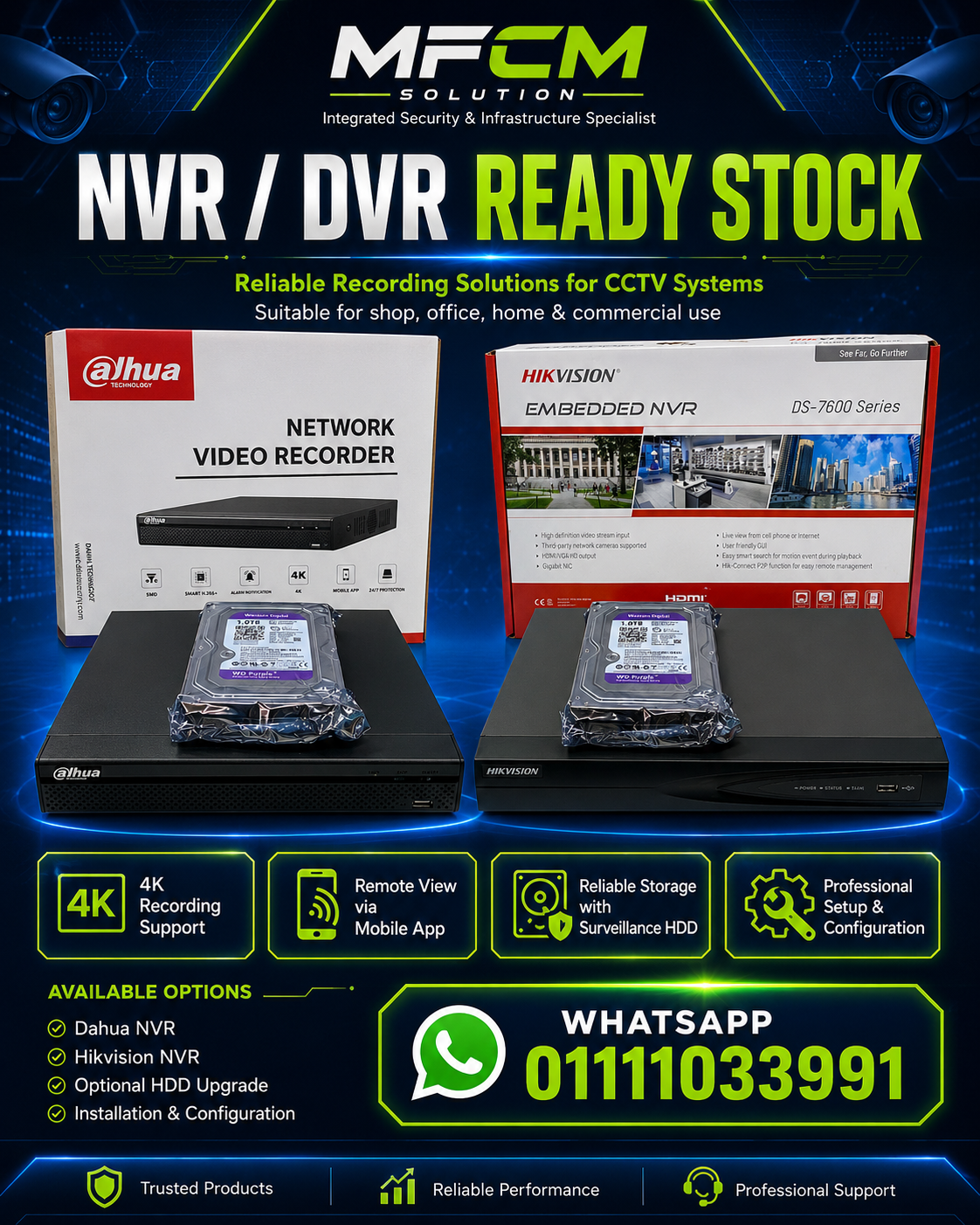 NVR and DVR ready stock poster by MFCM Solution