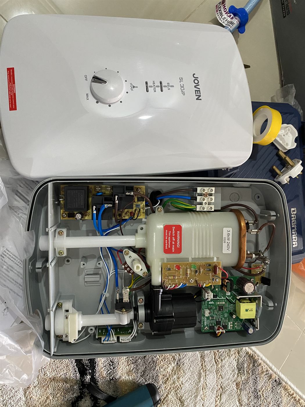 Water heater internal wiring inspection