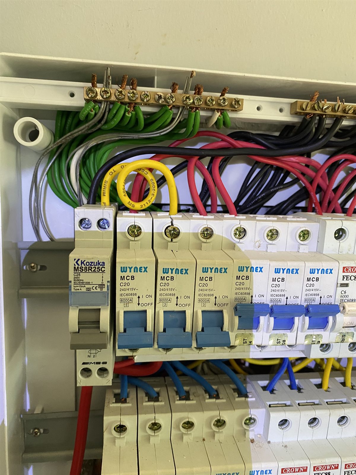 Additional RCBO wiring progress